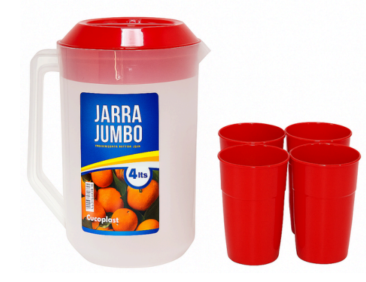 COMBO JARRA 4 LTS + VASOS 10 OZ
